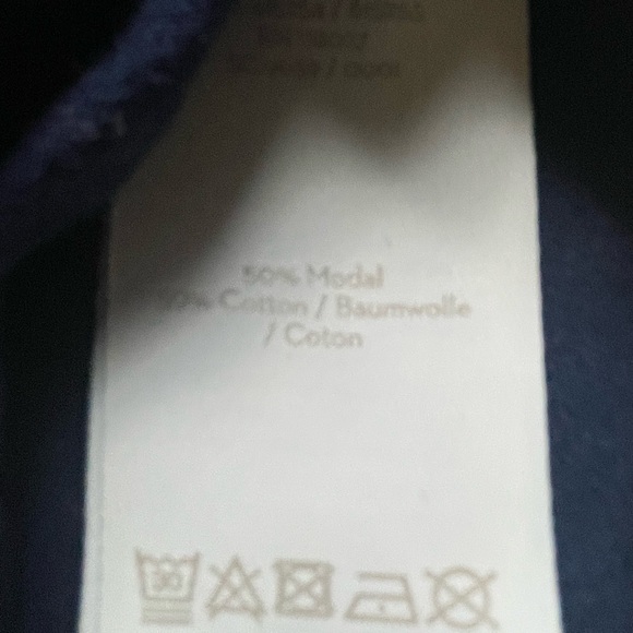 Boden Navy Button Down Shirt with Pink Flower Pattern and Ruffle Accents 12 - Picture 4 of 10